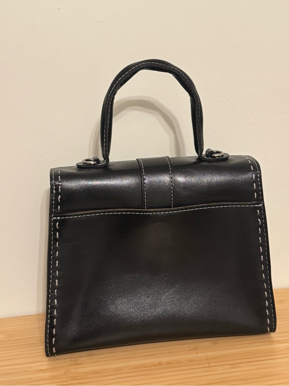 Patricia Nash Black Top-Handle Leather bag - Picture 3 of 10